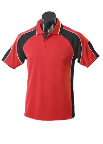 Aussie Pacific Men's Murray Polo Shirt 1300 Casual Wear Aussie Pacific Red/Black/White S